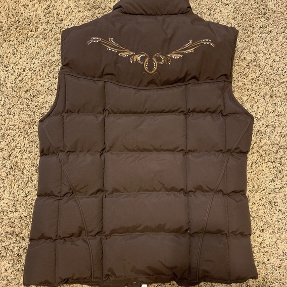 🌟HP🌟 Ladies Brown Puffer Vest with design - Picture 2 of 6